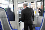 Visitor Observing King Long Bus Driving Room at IAA 2014