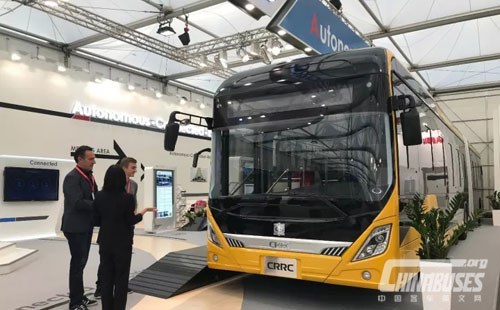 CRRC BRT Pure Electric Bus on Show