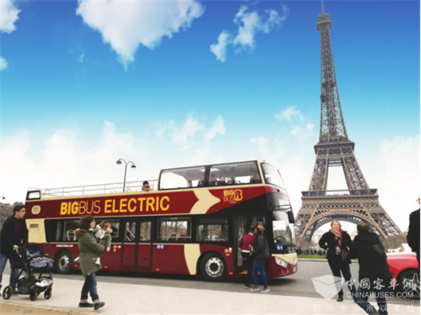 Ankai Electric Double-decker Tour Bus Starts Operation in Paris