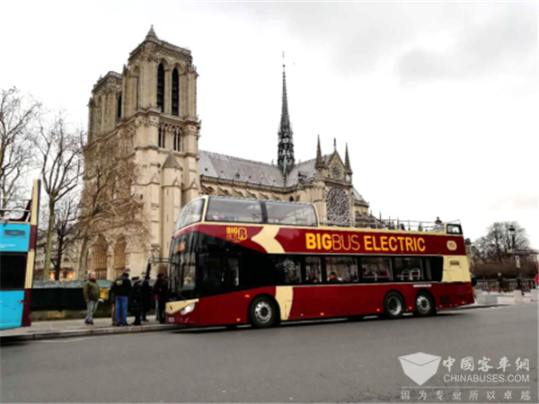 Ankai Electric Double-decker Tour Bus Starts Operation in Paris