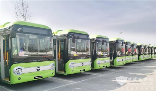 Foton AUV Delivers 40 Units Electric Buses to Yongcheng for Operation