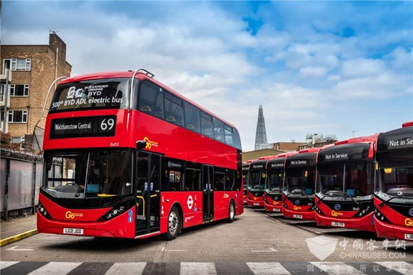 The 500th BYD ADL Electric Bus Delivered to Go-Ahead London