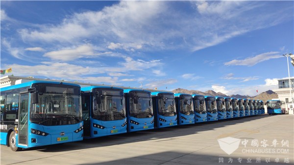 70 Units BYD B8 Electric City Buses Start Operation in Shigatse,Tibet