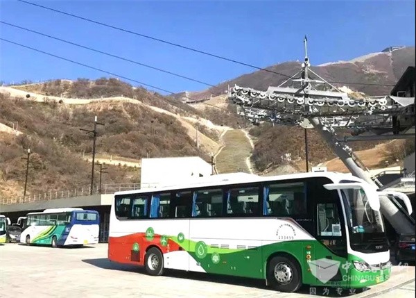 ton AUV BJ6116 Hydrogen Fuel Cell City Buses Working Smoothly in Yanqing