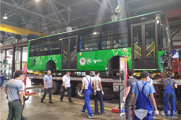 Assembly line of Golden Dragon buses at Kazakhstan