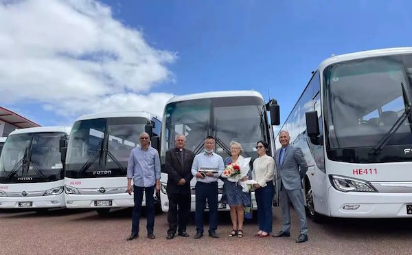 Foton AUV Delivers Buses to East Area in Auckland for Operation 
