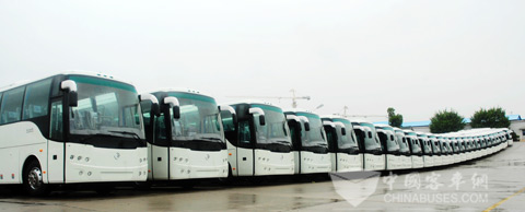 37 Golden Dragon XML6103J23 buses get ready.