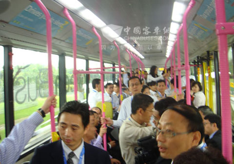 Citizens in Singapore riding on the bus