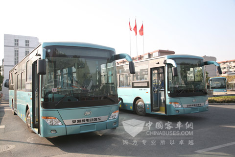 Ankai electric city buses in Hefei