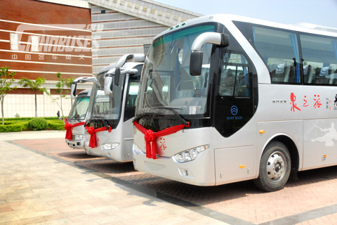 Golden Dragon 12 units Buses delivered to the Quanzhou Southern Shaolin Tourist Company