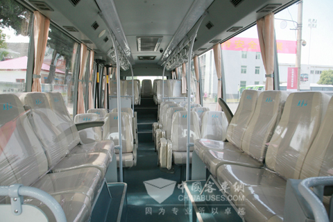 Interior of Ankai sightseeing bus
