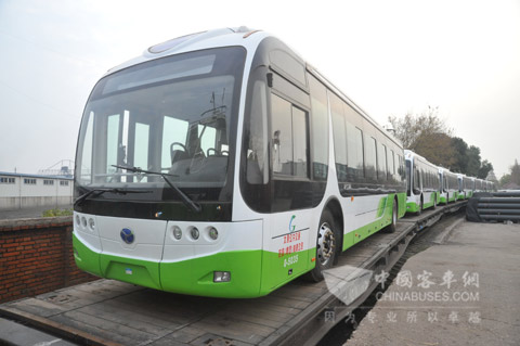 The Yangtze dual-source trolley buses were ready for Taiyuan City