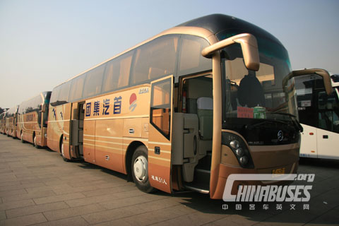 Golden Dragon buses serving the two sessions