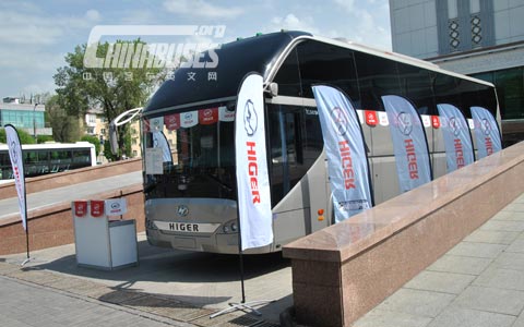 Higer Bus Showed at Kazakhstan International Auto Parts Exhibition 