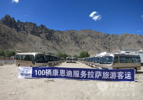 100 Units Sichuan Hyundai County Delivered to Lhasa 