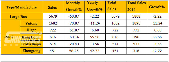 Large Bus Sales in January 2015