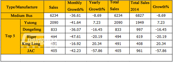 Medium Bus Sales in January 2015